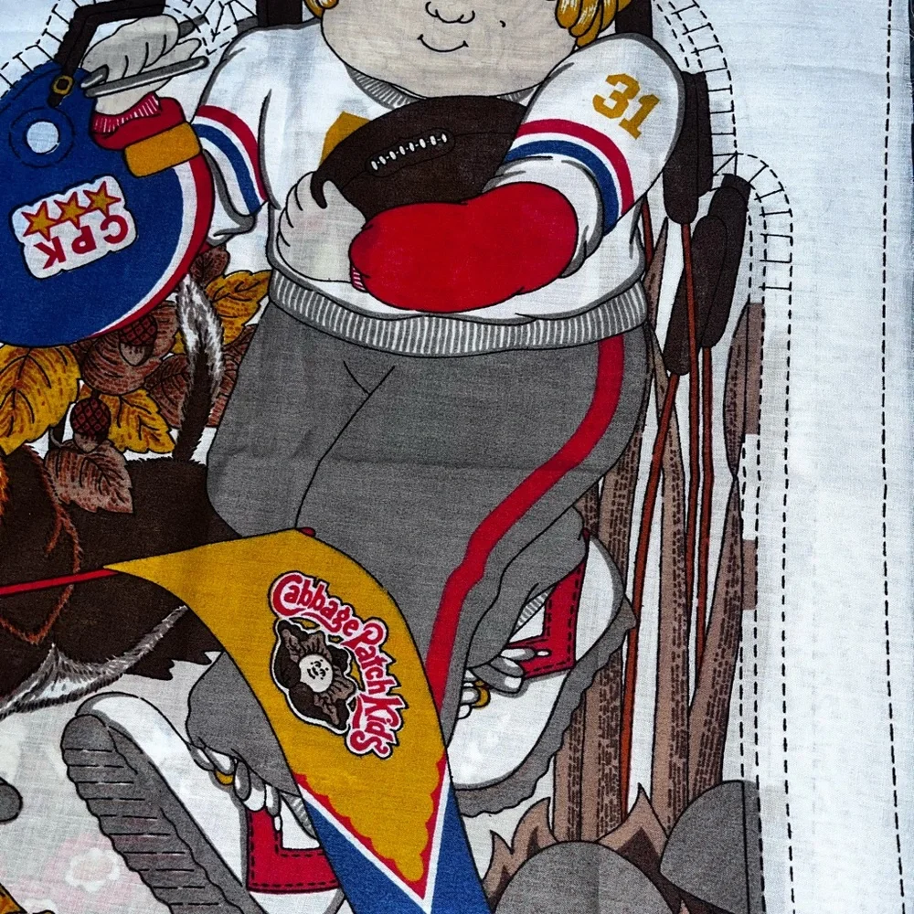 Vintage Fabric Panel Cabbage Patch Kids Football Player Pillow Cut-n-Sew 1983